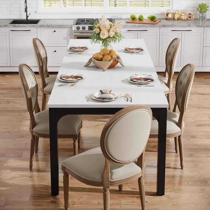 78.7" Rectangular Dining Table, Wood Kitchen Table for Home, Restaurant, Cafe, Office, Apartment, Bakery