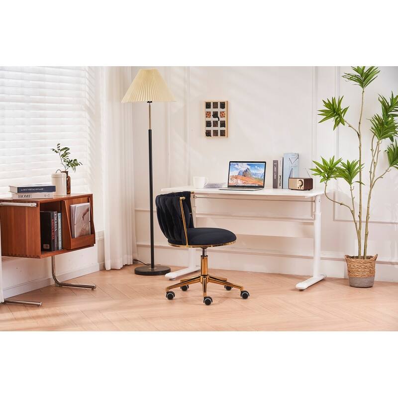 Modern/Luxury Upholstered Adjustable Swivel Office Chair with Wheels