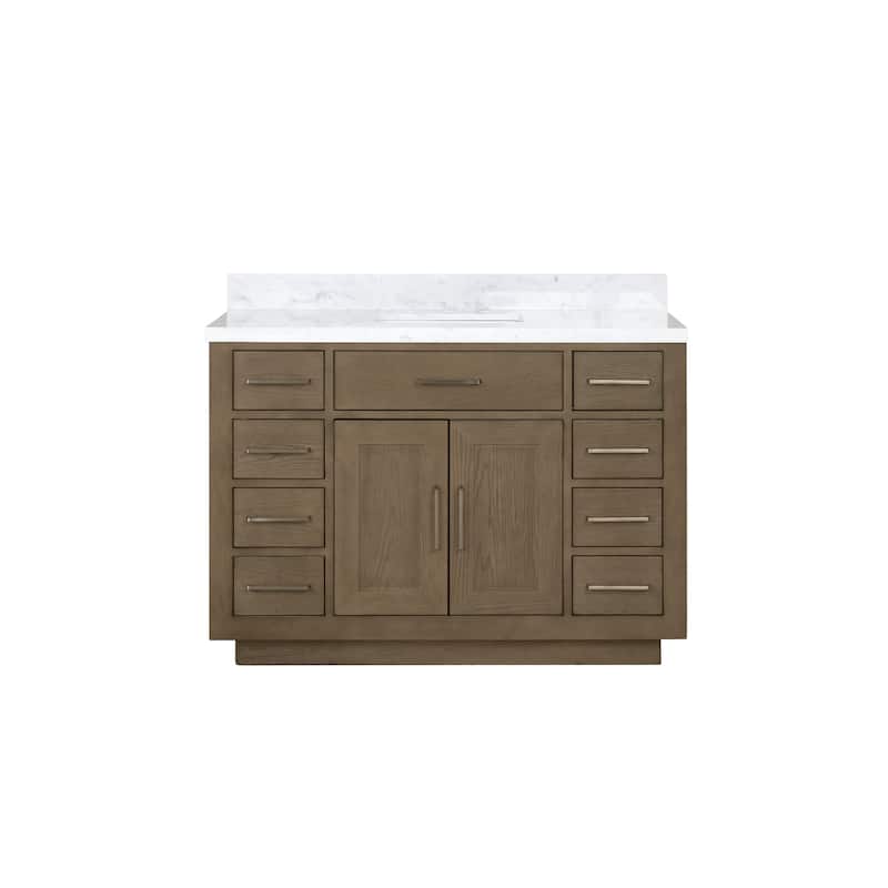 Lexora Abbey Bath Vanity and Carrara Marble Top