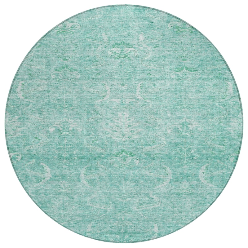 HomeRoots Damask Transitional Rectangle Outdoor Rug