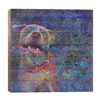 Blue Chakra Print On Wood by Iris Scott - Multi-Color