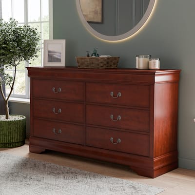 Furniture of America Devi Traditional Solid Wood 6-Drawer Dresser