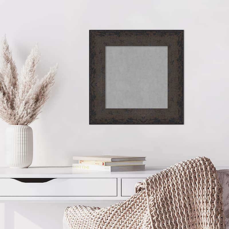 Amanti Art Dappled Black Brown Framed Magnetic Board