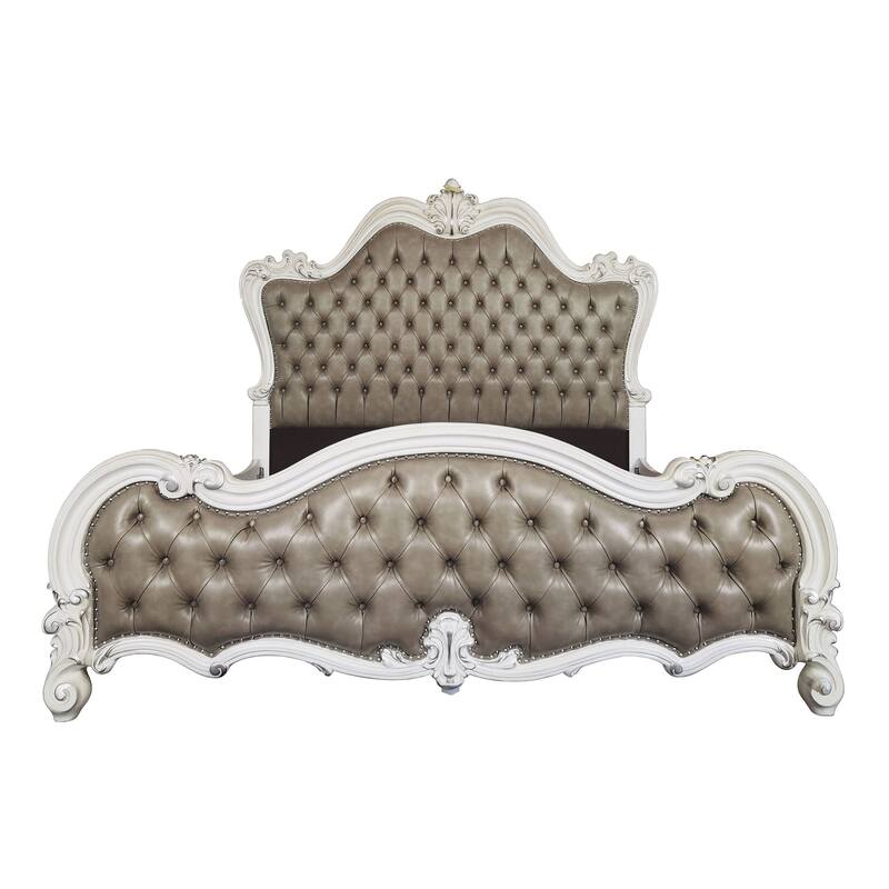 Calvert Vintage Grey and Bone White Panel Bed