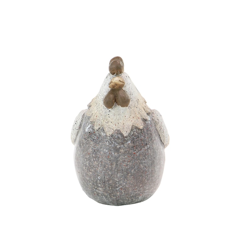 Gray Polystone Indoor Outdoor Chicken Decorative Garden Sculpture