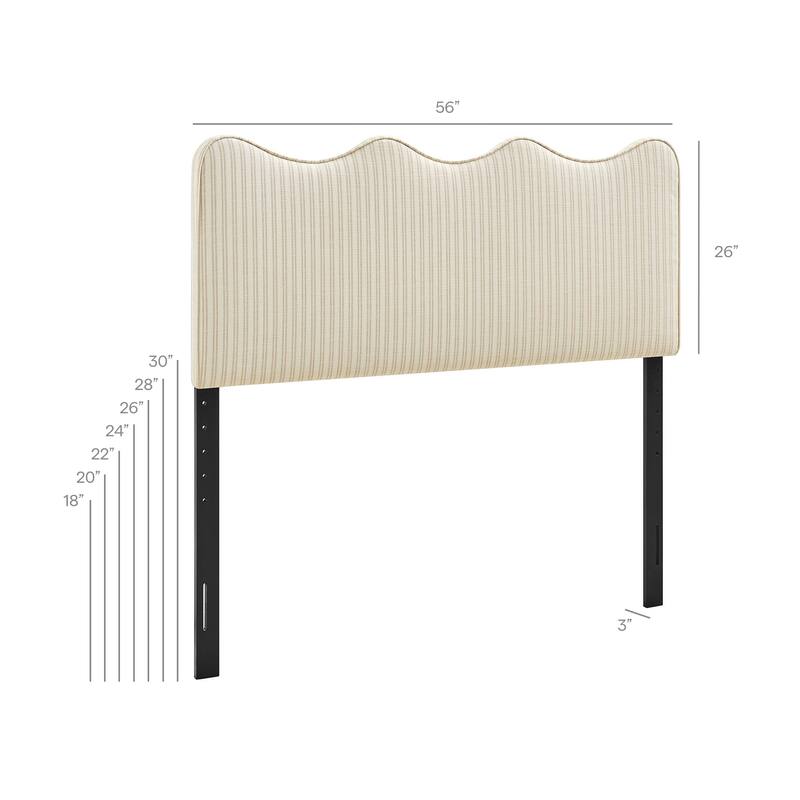 Athena Striped Fabric Upholstered Headboard