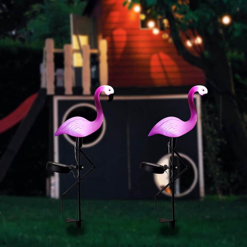 Solar Powered Flamingo LED Light,Waterproof Outdoor