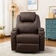 preview thumbnail 25 of 46, MCombo Manual Swivel Glider Rocker Recliner Chair with Massage and Heat, Faux Leather 8031