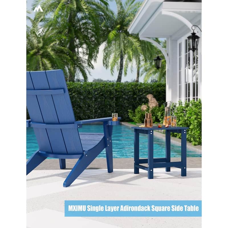 WINSOON Outside Adirondack Square Side Table, Weather Resistant Patio Tables Set Of 2