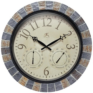 Classic Black Large Wall Clock 24 inch by Infinity Instruments - 24 x 2 ...