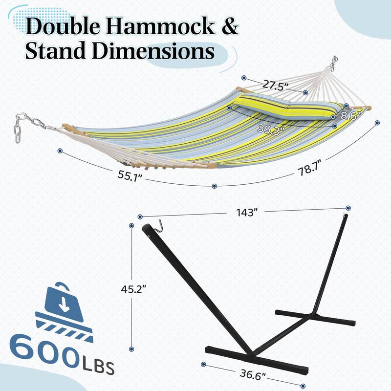 EROMMY Modern Portable Hammock, Hand-Woven Ropes, Anti-Tipping Design for Backyards, Beaches & Campsites