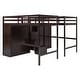 preview thumbnail 3 of 7, Espresso Double Twin Loft Beds with Wardrobes & Staircase