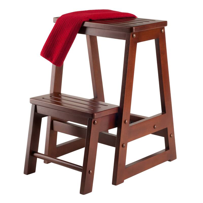 21.5" Solid Brown Wood Ascend Step Stool