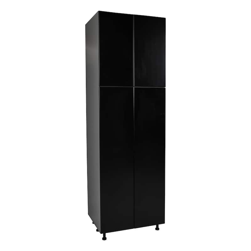 24" x 84" Utility Cabinet-Four Door-Grey - 24 x 84 x 23 3/8 - Black