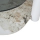 preview thumbnail 8 of 6, 35 in Modern Coffee Table Stone and Tempered Glass Tabletop with Steel Legs