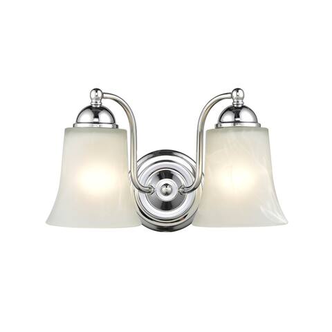 Millennium Lighting 2 Light Vanity Fixture in Multiple Finishes with Faux Alabaster Shades