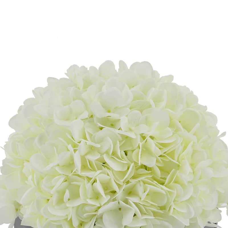 Faux Hydrangeas in Grey Wood Washed Ledge Planter