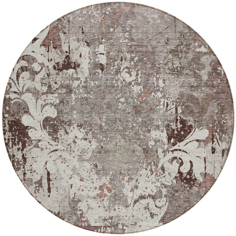 HomeRoots Damask Transitional Rectangle Outdoor Rug