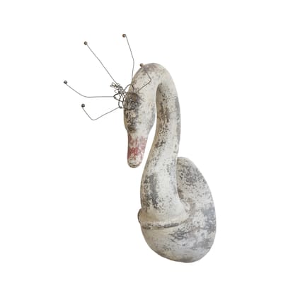 Magnesia Swan Wall Decor with Metal Crown