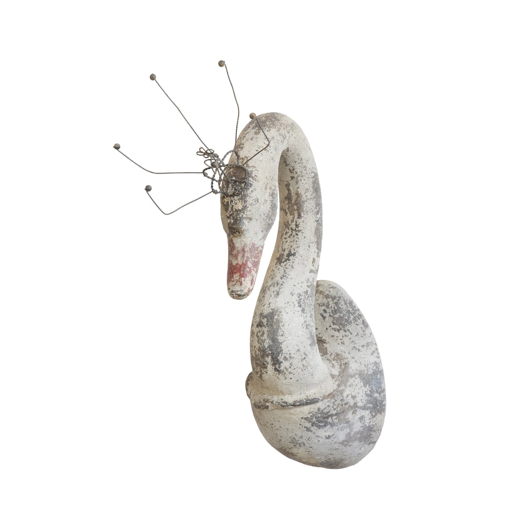 Magnesia Swan Wall Decor with Metal Crown
