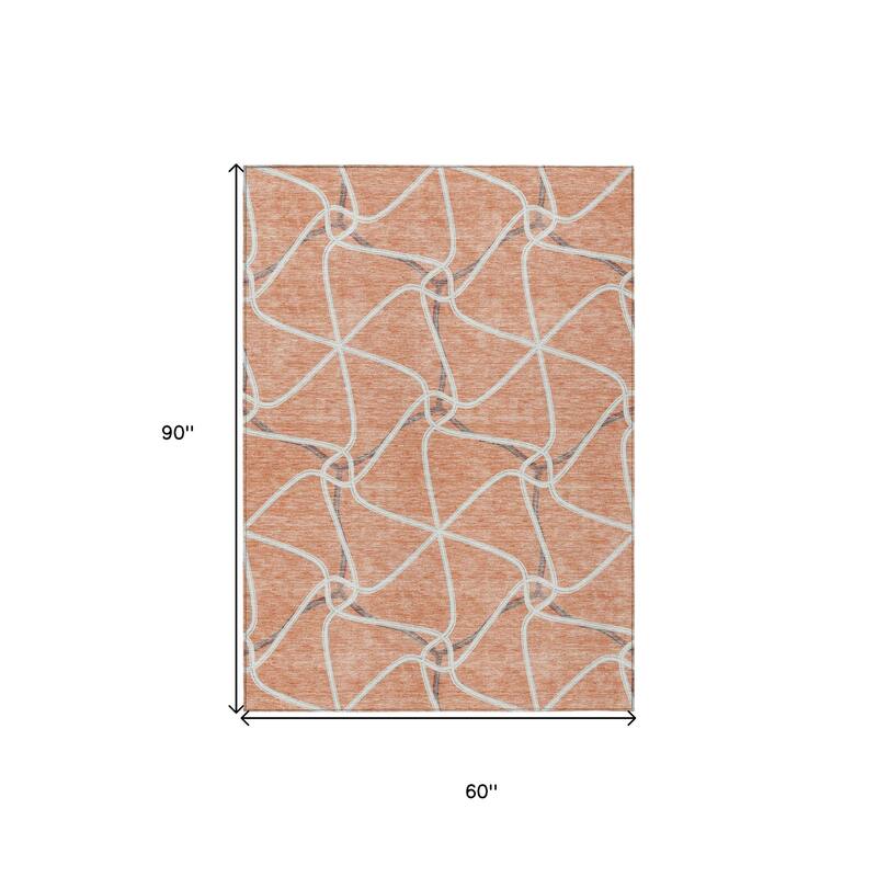 HomeRoots Geometric Contemporary Rectangle Outdoor Rug
