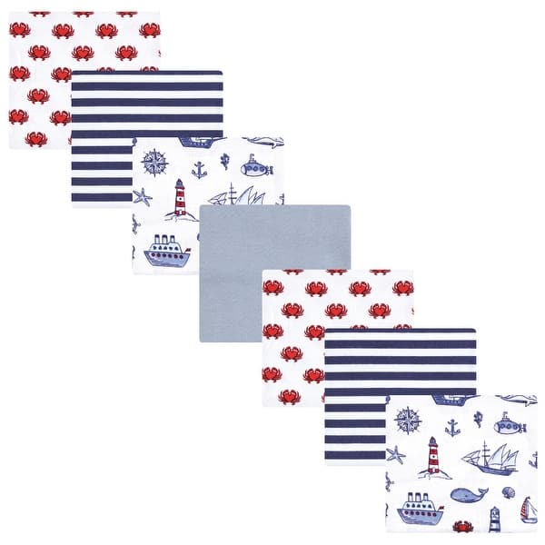slide 1 of 1, Hudson Baby Cotton Poly Flannel Receiving Blankets Bundle, Lighthouse, One Size - Lighthouse - One Size One Size - Lighthouse