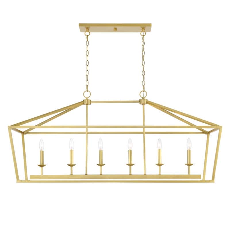 Acroma Mid-century Modern 6-light Kitchen Island Rectangle Chandelier - 49In
