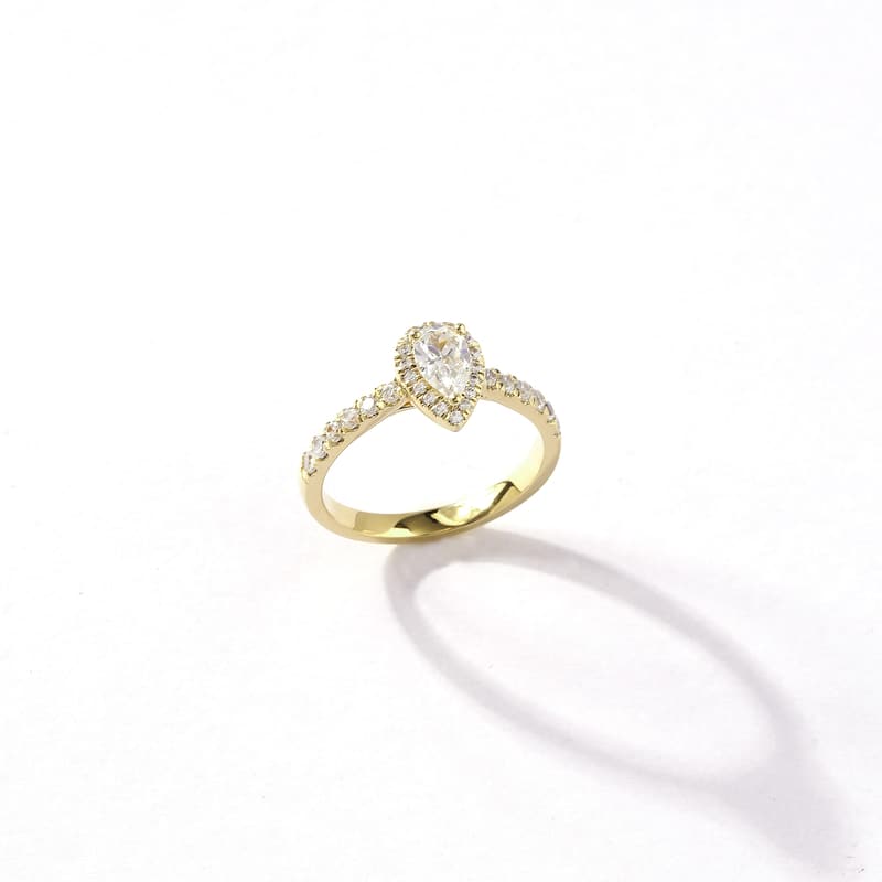 3/4ct TDW Diamond Pear Shape Halo Engagement Ring in 10k Gold