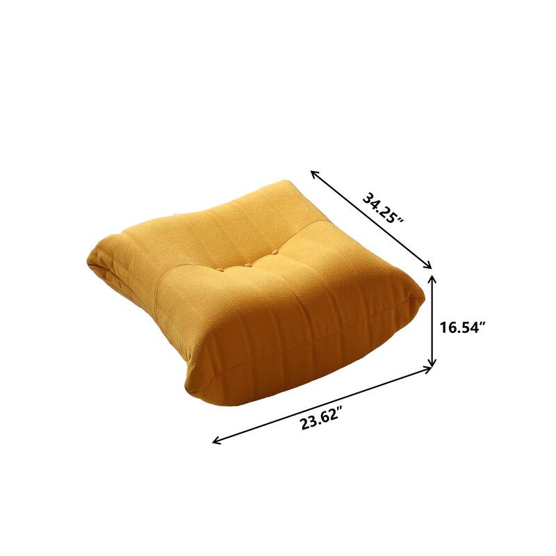 Teddy Fabric Soft Single Sofa with Ottoman