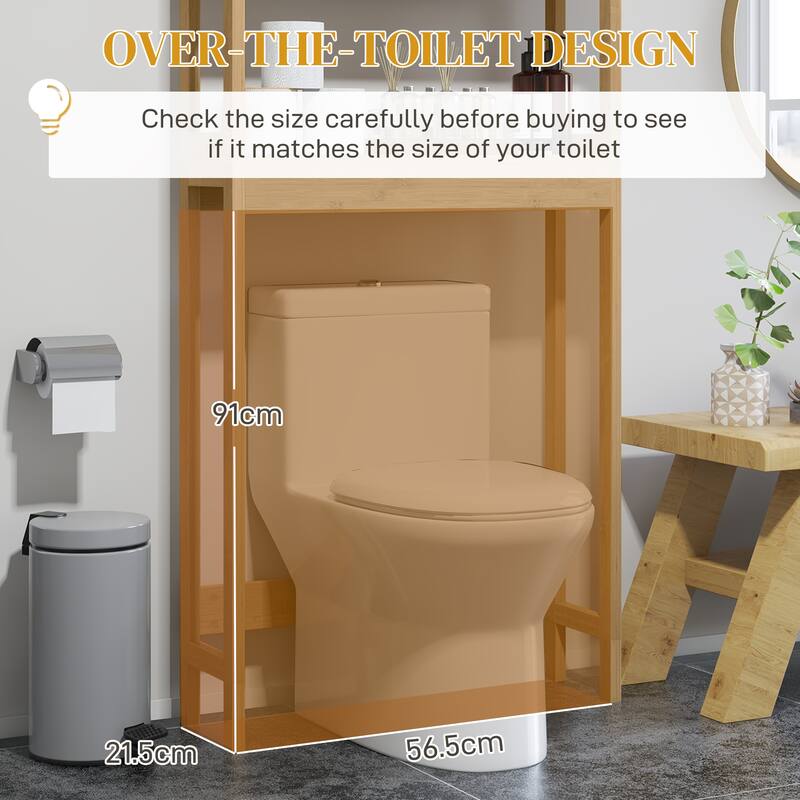 Slatted Door Cabinet Over The Toilet Storage Organizer with Adjustable Shlef, Above The Toilet Storage Cabinet