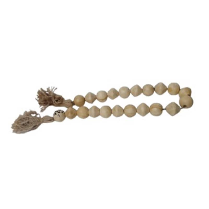 Beaded Mango Wood Garland with Tassels - 3.5' x 1.5"