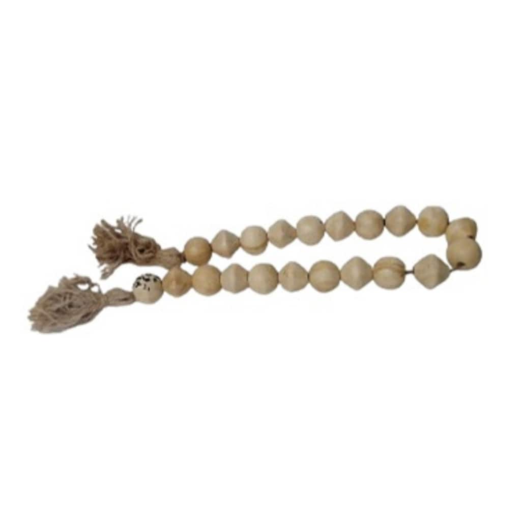 Beaded Mango Wood Garland with Tassels - 3.5' x 1.5"