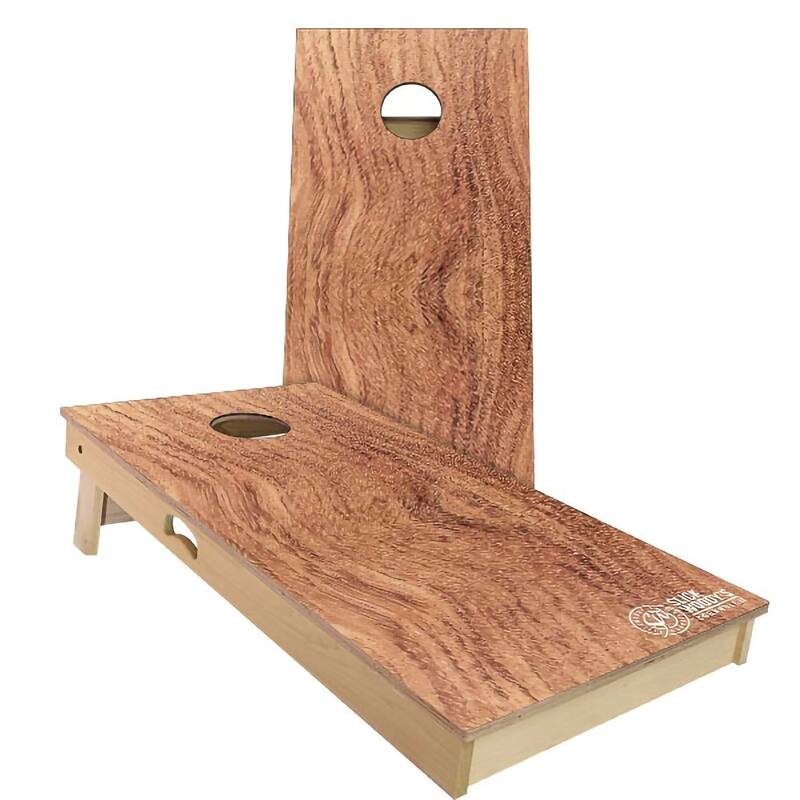 African Rosewood Outdoor Cornhole Board Set - Backyard 2x4 - Include Hole Lights