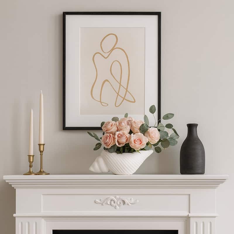 Decorative Ceramic Shell Accent Coral Figurine - White