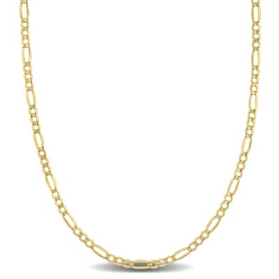 Miadora 2.5mm Figaro Necklace with Lobster Clasp in 10K Yellow Gold