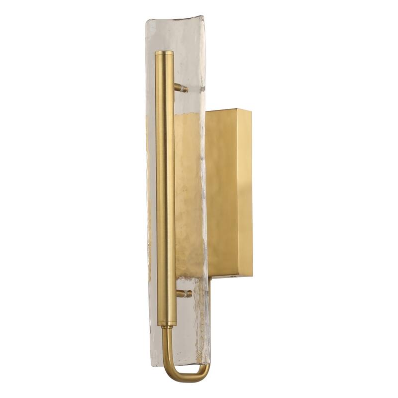 Perimost 17" Modern Gold Glass LED Bathroom Vanity Light Wall Sconce