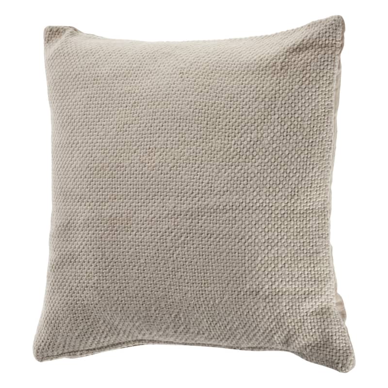 HomeRoots 18" X 18" Cream 100% Cotton Zippered Pillow