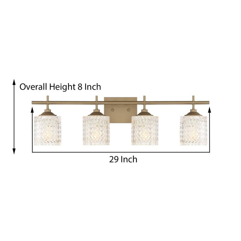Frenia 4-light Modern Dimmable Bathroom Vanity Light with Art Glass