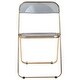 preview thumbnail 30 of 61, LeisureMod Lawrence Acrylic Folding Chair W/ Gold Metal Frame - 30"