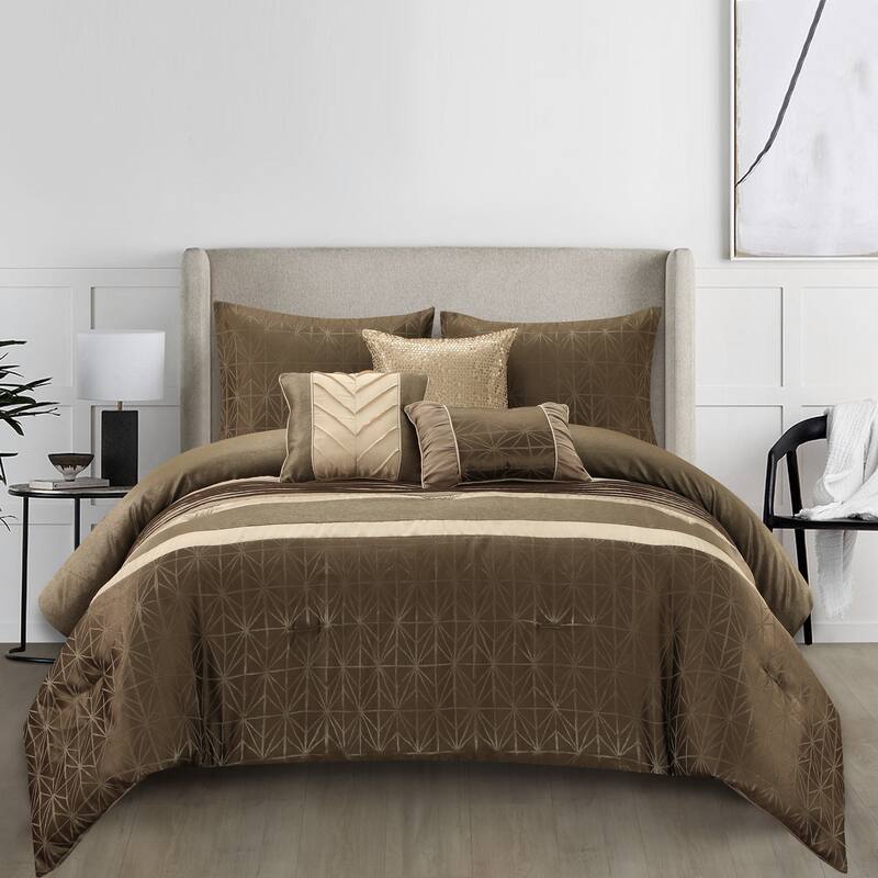 Nanshing Bryan 6 Piece Glam Geometric Comforter Set