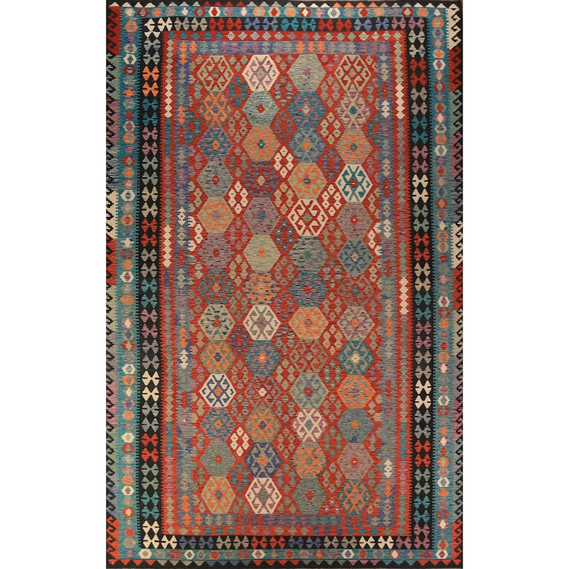 Kilim Oriental Large Rug Hand-Woven Wool Carpet - 10'4"x 16'5"