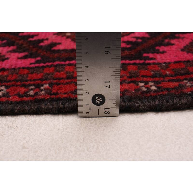 ECARPETGALLERY Hand-knotted Andelz Black, Red Wool Rug - 3'5 x 10'1