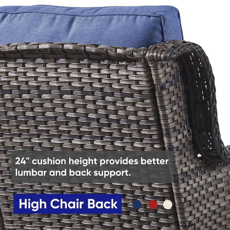 Gymojoy Patio Rattan Loveseat Sofa Outdoor Wicker Loveseat