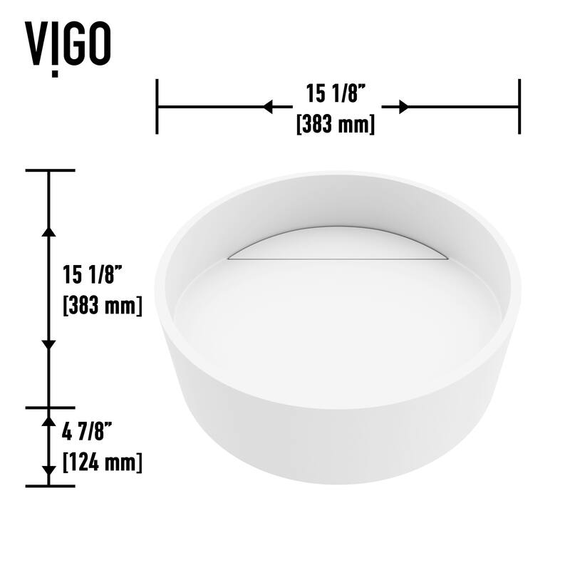 VIGO Starr 15"L x 15"W MatteStone Vessel Sink and Norfolk 11"H Faucet Set
