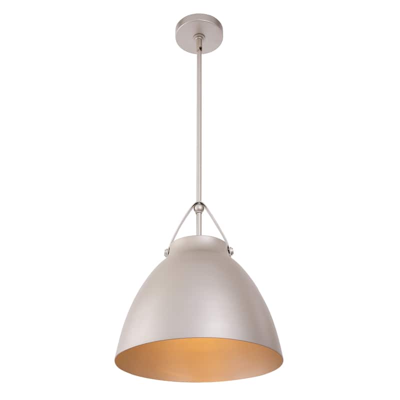1-Light Modern Silver Metal Pendant Light - 14.17"D x 14.2"W x 15.8"H