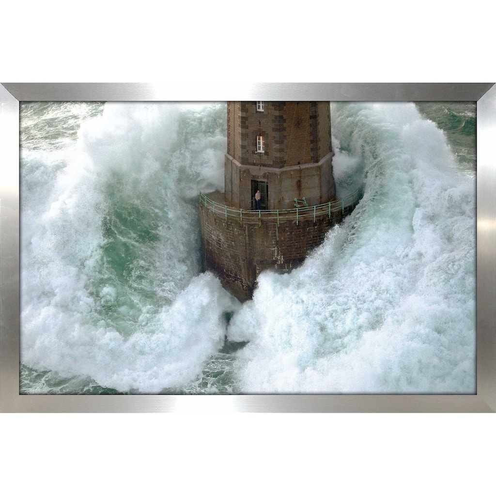 "Phares dans la Tempte, La Jument" by Jean Guichard Print on Acrylic