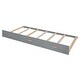preview thumbnail 27 of 29, Twin Size Low Bunk Bed with Trundle, Wardrobe and Pull-out Desk, Wooden Bunk Bedframe with 5 Drawers, Cabinet and Shelves