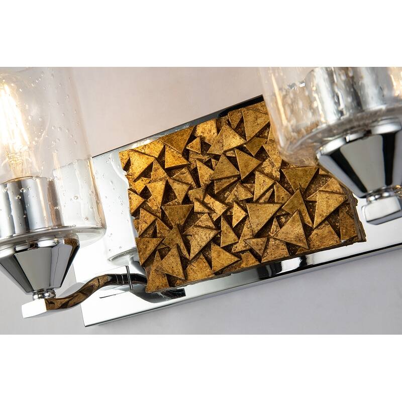 2 Light Wall Vanity Light in Silver and Gold