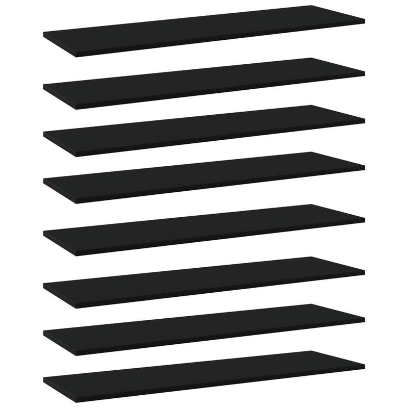 vidaXL Bookshelf Boards 8 pcs Black 39.4"x11.8"x0.6" Chipboard