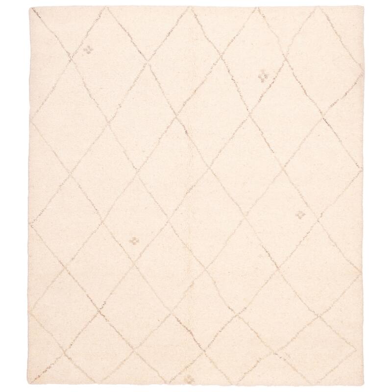 ECARPETGALLERY Hand-knotted Looma Cream Wool Rug - 8'3 x 9'10